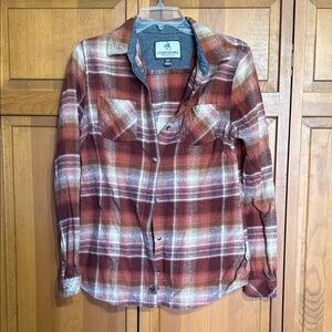 Legendary Whitetails Rust and Cream Plaid Flannel Shirt